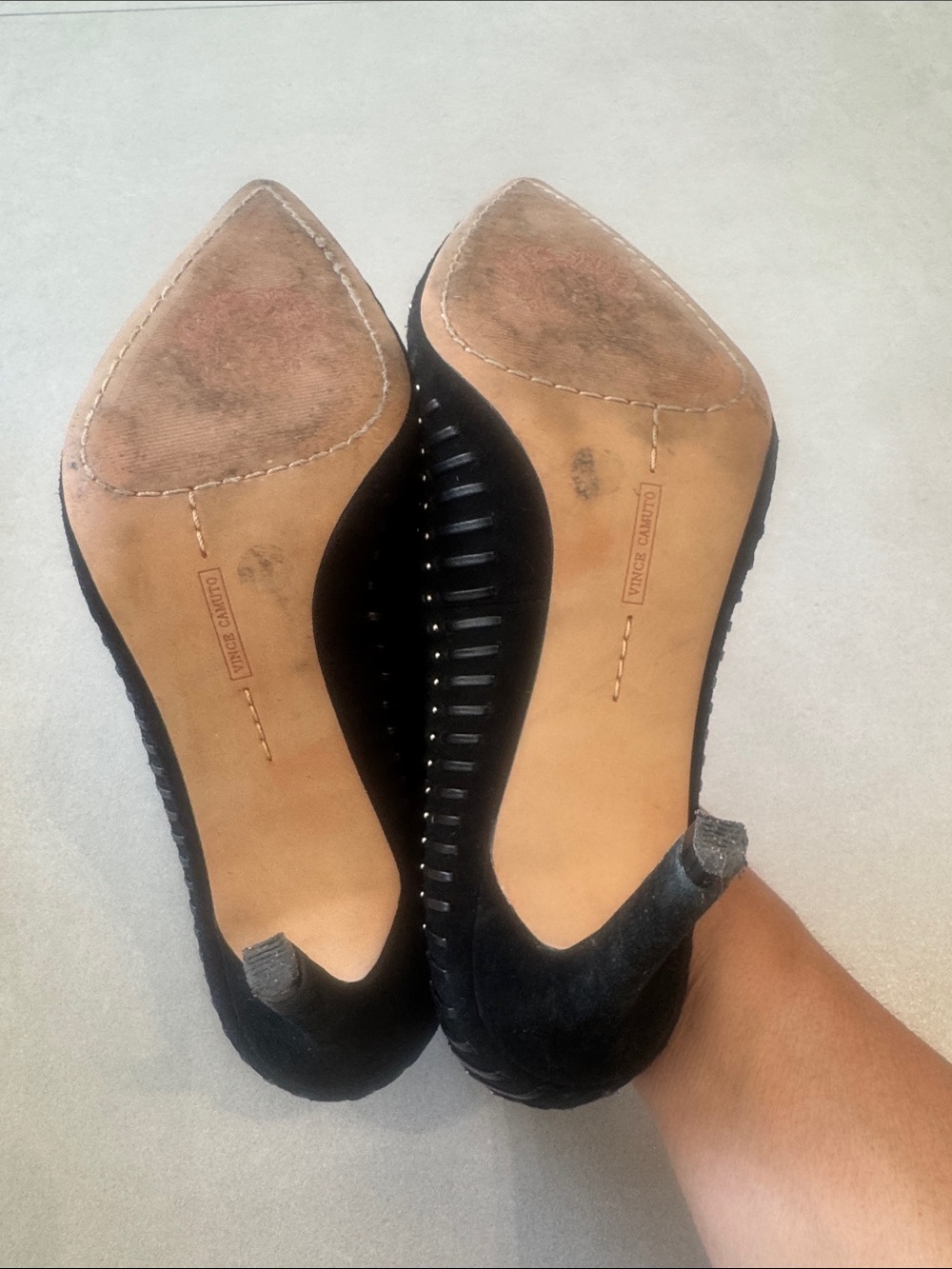 Vince Camuto Black Studded Pointed-Toe Heels - Picture 9 of 13